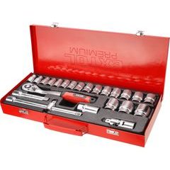 EXTOL PREMIUM hlavice nástrčné, sada 24ks, 1/2", 8818365