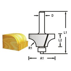 Makita D-48549 - Zaoblovací fréza s ložiskem stopka 8 mm,31,8x17x58 mm R=9,5mm