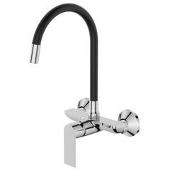 Dřezová baterie nastěnná s flexi výtokem MIXXUS PREMIUM ALEX 005 REFL.BLACK, černá | ALEX 005 REFL.BLACK Procraft