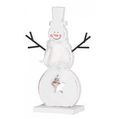 Dekorace Woodeco 36358, Sněhulák bílý, 10x20cm, bal. 2ks