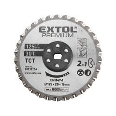 EXTOL PREMIUM kotouč řezný, na kov a dřevo, 125x20x16mm, 30T, 8893020A