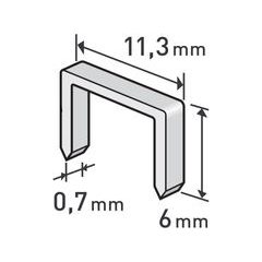 EXTOL PREMIUM spony, balení 1000ks, 6mm, 11,3x0,52x0,70mm, 8852501