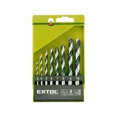 EXTOL CRAFT vrtáky do dřeva, sada 8ks, O 3-10mm, leštěné, 1142