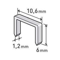 EXTOL PREMIUM spony, balení 1000ks, 6mm, 10,6x0,52x1,2mm, 8852201