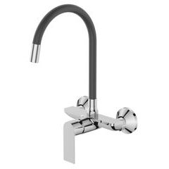 Dřezová baterie nastěnná s flexi výtokem MIXXUS PREMIUM ALEX 005 REFL.GRAY, šedá | ALEX 005 REFL.GRAY Procraft