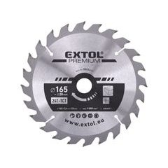 EXTOL PREMIUM kotouč pilový s SK plátky, O 165x2,6x20mm, 24T, 8803217