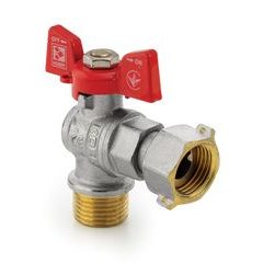 Kulový kohout s převlečnou maticí, rohový, motýl, červený, KR.221 1/2"FM | KR.221 1/2"FM Procraft