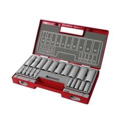 FORTUM hlavice nástrčné prodloužené, sada 20ks, 1/4", 1/2", 4700012