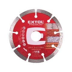 EXTOL PREMIUM kotouč diamantový řezný segmentový - suché řezání, O 115x22,2x2mm, 108711