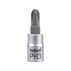 FORTUM hlavice zástrčná 1/4" hrot křížový, PH 3, L 37mm, 4701813