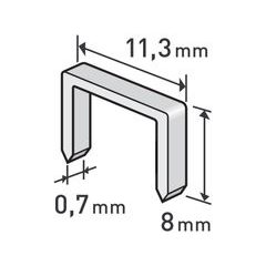 EXTOL PREMIUM spony, balení 1000ks, 8mm, 11,3x0,52x0,70mm, 8852502