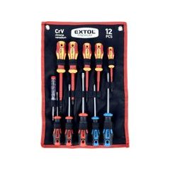 EXTOL PREMIUM šroubováky kombinovaná sada se zkoušečkou 11ks, CrV, 53088