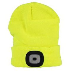 Čepice LED, 4x SMD LED, USB nabíjení, žlutá, uni