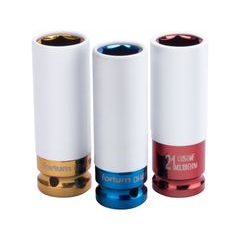 FORTUM hlavice nástrčné rázové 1/2', sada 3ks, 17-19-21mm, L 86mm, 4700800