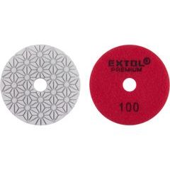 EXTOL PREMIUM kotouč diamantový leštící na obklady, O100mm, P100, suchý zip, 8803092