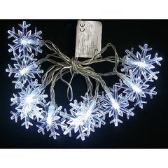 Řetěz MagicHome SnowFlake, 90cm, 10xLED bílá, 2xAA