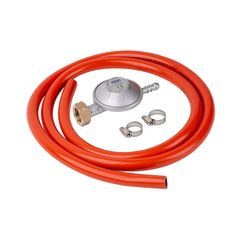 Regulátor plynu, 28-30mbar, UK 8mm, EN16129, 2x spona, hadice 1,5m