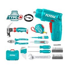 Total Šroubovák AKU 4V se sadou nářadí, 38ks, THKTHP10386