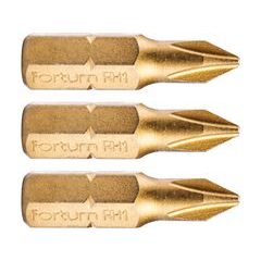 FORTUM hrot křížový phillips, sada 3ks, PH 1x25mm,titan. úprava, S2, 4741271