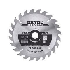 EXTOL PREMIUM kotouč pilový s SK plátky, O 160x2,6x20mm, 24T, 8803213