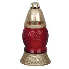 Kahan Grave červené sklo, zlatý, 30g, 8h, 16cm