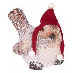 Dekorace Xecco 165923, Ptáček s čepičkou, terakota, 9cm