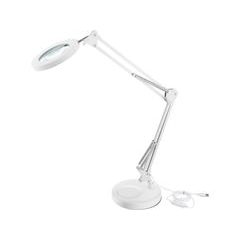 EXTOL LIGHT lampa stolní s lupou, USB napájení, bílá, 2400lm, 3 barvy světla, 5x zvětšení, 43161