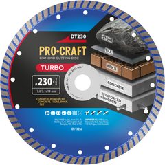 Diamantový řezný kotouč Turbo Procraft DT230 | DT230 Procraft