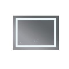 Koupelnové zrcadlo s LED osvětlením, protizamlžovací funkcí, regulací jasu a hodinkami, MR12-70×50-R | MR12-70×50-REVERSE Warm Procraft