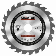 Kreator KRT020418 Pilový kotouč na dřevo 200mm, 24T