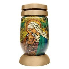 Kahan 22cm, Bolsius S03 3D Marie s Ježíšem, vitráž, 36h