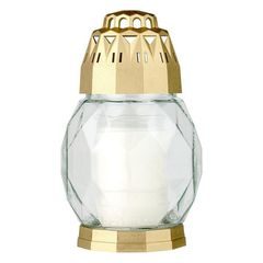 Kahan 18,5cm, Bolsius 2D (sklo) Diamond zlatý, na hrob, 24h