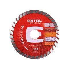 EXTOL PREMIUM kotouč diamantový řezný, turbo - suché i mokré řezání, O 115x22,2x2mm, 108751