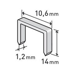 EXTOL PREMIUM spony, balení 1000ks, 14mm, 10,6x0,52x1,2mm, 8852205