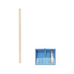 Dětské hrablo na sníh BOBO modrá, 25x88cm, dřevěná násada - ROZLOŽENÉ