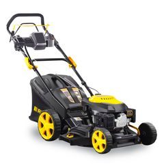 Riwall PRO RPM 4735 E multifunkční travní sekačka 4 v 1 s benzinovým motorem, pojezdem a elektrostartem