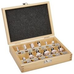 Makita D-53556 - sada fréz 8 mm 12 ks v dřevěné krabičce