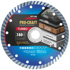 Diamantový řezný kotouč Turbo Procraft DT180 | DT180 Procraft