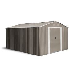 Riwall PRO RMSA 12x10 Brown zahradní domek kovový 3 x 3,7 m se sedlovou střechou hnědý