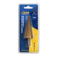 Vrták do kovu stupňovitý HSS, ∅4-32mm, TiN, HRC 60-63 | 07-01-4432 Kubis
