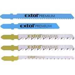 EXTOL PREMIUM plátky do přímočaré pily-mix, sada 5ks, Bi-metal, HSS, HCS, 8805100