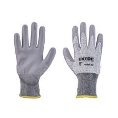 EXTOL PREMIUM rukavice s vysokou odolností proti prořezu, polomáčené v PU, velikost 8", 8856696