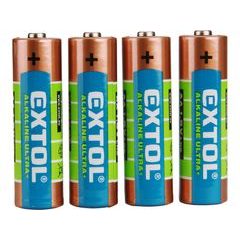 EXTOL ENERGY baterie alkalické, 4ks, 1,5V AA (LR6), 42011