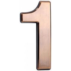 Domovní číslo "1" MagicHome, s lepící páskou, bronzové, 70x100 mm, ABS