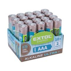 EXTOL ENERGY baterie alkalické, 20ks, 1,5V AAA (LR03), 42012