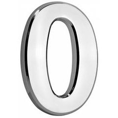 Domovní číslo "0" MagicHome, s lepící páskou, stříbrné, 70x100 mm, ABS