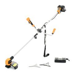 Riwall PRO RABC 2620i SET aku křovinořez 2 x 20 V + 2x 4 Ah baterie + duální rychlonabíječka 4,5 A