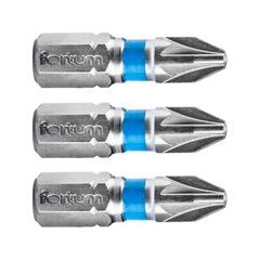 FORTUM hrot křížový pozidriv, sada 3ks, PZ 2x25mm, S2, 4741302