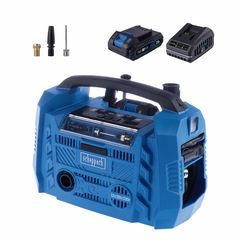Scheppach Air Force 6-SET S hybridní kompresor (20 V IXES aku, 12 V, 230 V) + 2Ah baterie + nabíječka 2,4 A