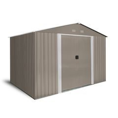 Riwall PRO RMSA 8x10 Brown zahradní domek kovový 3 x 2,4 m se sedlovou střechou hnědý
